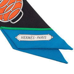 エルメス ツイリー LIFT PROFILE リフト プロフィール スカーフ ブラック マルチカラー シルク レディース HERMES 【中古】