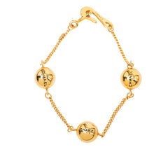 シャネル ロゴ ボール ブレスレット ゴールド メッキ レディース CHANEL 【中古】