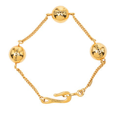 シャネル ロゴ ボール ブレスレット ゴールド メッキ レディース CHANEL 【中古】