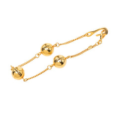 シャネル ロゴ ボール ブレスレット ゴールド メッキ レディース CHANEL 【中古】