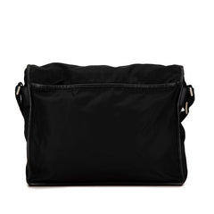 プラダ 三角ロゴプレート 斜め掛け ショルダーバッグ メッセンジャーバッグ V158 ブラック ナイロン レディース PRADA 中古