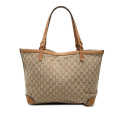 グッチ GGキャンバス トートバッグ ショルダーバッグ 247209 ベージュ ブラウン キャンバス レザー レディース GUCCI 【中古】