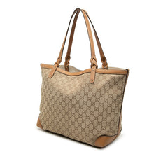 グッチ GGキャンバス トートバッグ ショルダーバッグ 247209 ベージュ ブラウン キャンバス レザー レディース GUCCI 【中古】