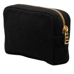 プラダ ロゴ カナパ ミニ ポーチ 小物入れ 1NA021 ブラック キャンバス レディース PRADA 【中古】