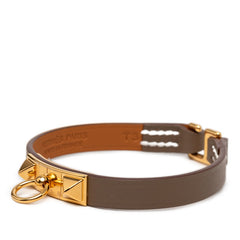 エルメス リヴァル ミニ ブレスレット エトゥープ レザー レディース HERMES 【中古】