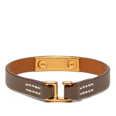 エルメス リヴァル ミニ ブレスレット エトゥープ レザー レディース HERMES 【中古】