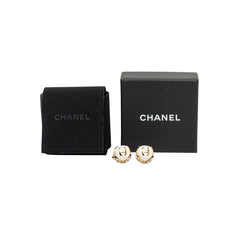 シャネル ココマーク イヤリング イヤークリップ B26S ホワイト ゴールド メッキ ラインストーン レディース CHANEL 中古