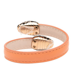 ブルガリ セルペンティ ブレスレット オレンジ ブラック レザー メッキ レディース BVLGARI 【中古】