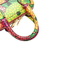 グッチ ホースビット1955 ケンスコット フラワープリント ハンドバッグ ショルダーバッグ 2WAY 640716 ピンク イエロー マルチカラー レザー レディース GUCCI 【中古】