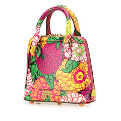 グッチ ホースビット1955 ケンスコット フラワープリント ハンドバッグ ショルダーバッグ 2WAY 640716 ピンク イエロー マルチカラー レザー レディース GUCCI 【中古】