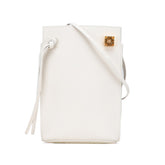 ロエベ アナグラム ダイスポケット 斜め掛け ショルダーバッグ オフホワイト レザー レディース LOEWE 中古