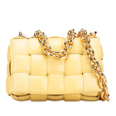 ボッテガヴェネタ マキシイントレチャート カセット チェーン ショルダーバッグ イエロー レザー レディース BOTTEGAVENETA 【中古】