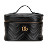 グッチ GGマーモント バニティバッグ 609340 ブラック レザー レディース GUCCI 【中古】