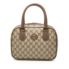 グッチ GGプラス GGスプリーム オールドグッチ ハンドバッグ 000.58.6090 ベージュ PVC レザー レディース GUCCI 【中古】