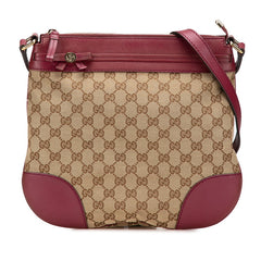 グッチ GGキャンバス メイフェア ショルダーバッグ 257065 ベージュ ワインレッド キャンバス レザー レディース GUCCI 【中古】