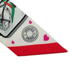 エルメス ツイリー HERMES STORY エルメス ストーリー スカーフ ホワイト レッド マルチカラー シルク レディース HERMES 【中古】