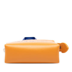 ルイ ヴィトン LV ミニ ショッパー バッグチャーム キーホルダー M02699 オレンジ ブルー レザー レディース LOUIS VUITTON 【中古】