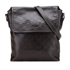 グッチ グッチシマ ショルダーバッグ 223666 ブラウン レザー レディース GUCCI 【中古】