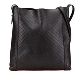 ボッテガヴェネタ イントレチャート 斜め掛け ショルダーバッグ ダークブラウン レザー レディース BOTTEGAVENETA 【中古】