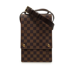 ルイ ヴィトン ダミエ ポートベロー 斜め掛け ショルダーバッグ N45271 ブラウン PVC レザー レディース LOUIS VUITTON 中古