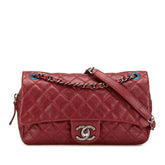 シャネル マトラッセ25 ココマーク チェーン ショルダーバッグ ワインレッド キャビアスキン レディース CHANEL 【中古】