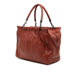 ボッテガヴェネタ イントレチャート ショルダーバッグ ブラウン レザー レディース BOTTEGAVENETA 【中古】
