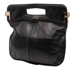 ヴァレンティノ ロックスタッズ チェーンショルダーバッグ ハンドバッグ 2WAY ブラック ゴールド レザー レディース VALENTINO 【中古】