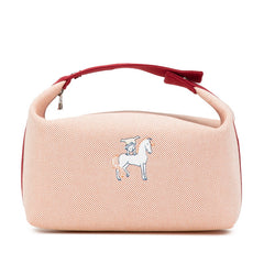 エルメス ブリッド ア ブラックGM カブリオル ハンドバッグ テラコッタ レッド キャンバス レディース HERMES 【中古】