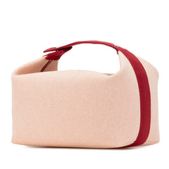 エルメス ブリッド ア ブラックGM カブリオル ハンドバッグ テラコッタ レッド キャンバス レディース HERMES 【中古】