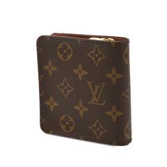 ルイ ヴィトン モノグラム コンパクトジップ 二つ折り財布 M61667 ブラウン PVC レザー レディース LOUIS VUITTON 【中古】