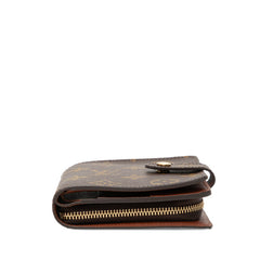 ルイ ヴィトン モノグラム コンパクトジップ 二つ折り財布 M61667 ブラウン PVC レザー レディース LOUIS VUITTON 【中古】