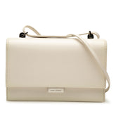 サンローラン 斜め掛け フラップ ショルダーバッグ ホワイト レザー レディース SAINT LAURENT 【中古】