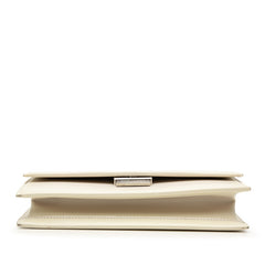 サンローラン 斜め掛け フラップ ショルダーバッグ ホワイト レザー レディース SAINT LAURENT 【中古】