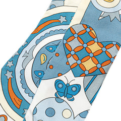 エルメス ツイリー LES MURMURES DE LA FORET 森のささやき スカーフ ブルージーン オレンジ クリーム シルク レディース HERMES 【中古】