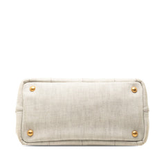 プラダ カナパ ミニ 三角ロゴプレート ハンドバッグ ショルダーバッグ 2WAY 1BG439 グレー キャンバス レディース PRADA 【中古】