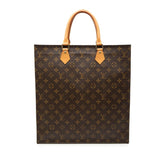 ルイ ヴィトン モノグラム サックプラ ハンドバッグ トートバッグ M51140 ブラウン PVC レザー レディース LOUIS VUITTON 【中古】