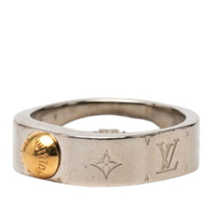 ルイ ヴィトン バーグ ナノグラム リング 指輪 #M M00217 シルバー ゴールド メタル メッキ レディース LOUIS VUITTON 【中古】