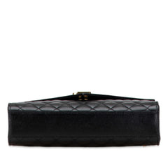 サンローラン YSLロゴ エンヴェロップ ミディアム チェーン ショルダーバッグ 600185 ブラック ゴールド レザー レディース SAINT LAURENT 【中古】