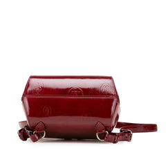 カルティエ マストライン リュック バックパック ワインレッド ボルドー レザー レディース CARTIER 【中古】