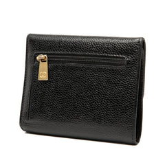 シャネル ココマーク 三つ折り財布 ブラック キャビアスキン レディース CHANEL 【中古】