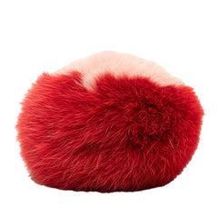 フェンディ ポンポン ハートファー キーホルダー チャーム レッド ファー レディース FENDI 【中古】