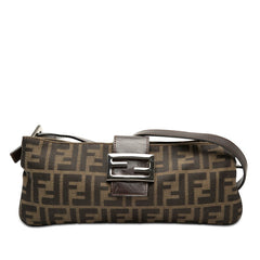 フェンディ ズッカ ショルダーバッグ 26722 ブラウン キャンバス レザー レディース FENDI 【中古】