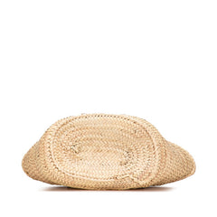 ロエベ アナグラム バスケットバッグ ミディアム ハンドバッグ かごバッグ ベージュ ブラウン ラフィア レザー レディース LOEWE 【中古】