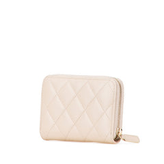 シャネル マトラッセ ココマーク ラインストーン コインケース 小銭入れ ベージュ キャビアスキン レディース CHANEL 【中古】