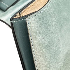 クロエ ドリュー チェーン ショルダーバッグ ブルー レザー スウェード レディース Chloe 【中古】