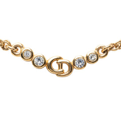 ディオール CDロゴ ネックレス ゴールド メッキ ラインストーン レディース Dior 【中古】