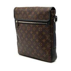 ルイ ヴィトン モノグラムマカサー バスMM 斜め掛け ショルダーバッグ M56715 ブラウン PVC レザー レディース LOUIS VUITTON 【中古】