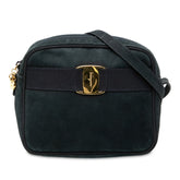 サルヴァトーレフェラガモ ヴァラ 斜め掛け ショルダーバッグ D213096 ネイビー ヌバック レディース Salvatore Ferragamo 【中古】