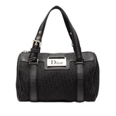 ディオール トロッター ストリートシック ミニ ボストンバッグ ハンドバッグ ブラック キャンバス レザー レディース Dior 【中古】