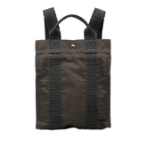 エルメス エールライン アドPM リュック バックパック グレー ブラック キャンバス レディース HERMES 【中古】